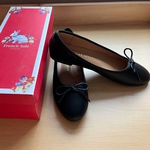 French Sole London Black Leather Ballet Flats Size 7.5